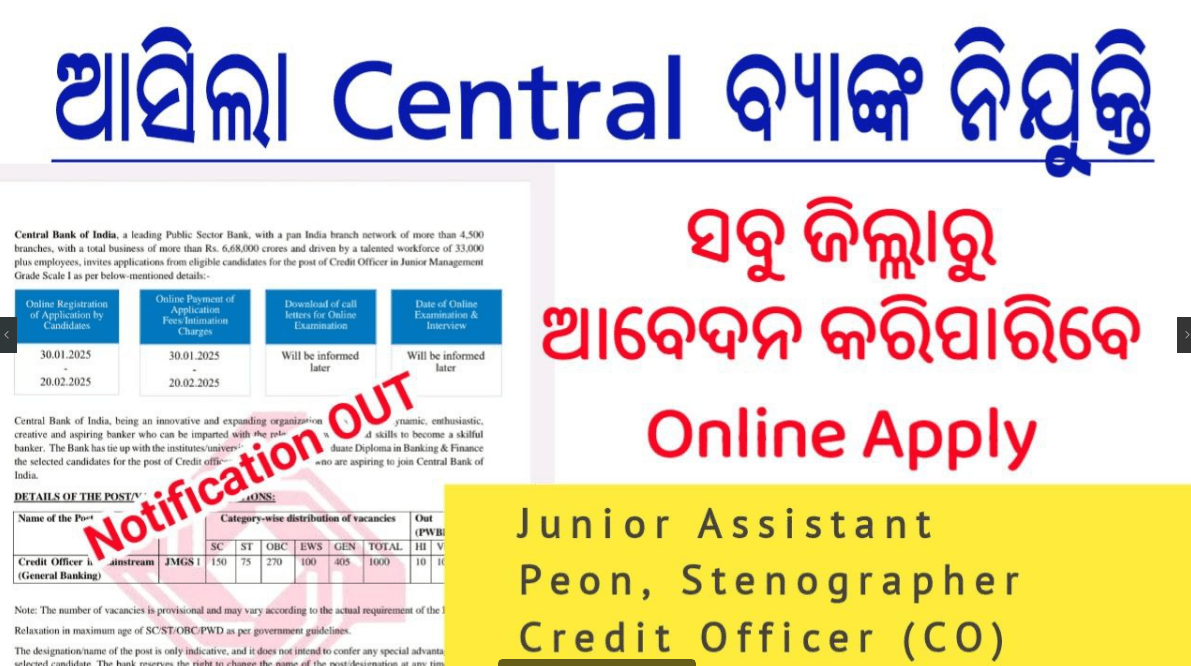 central bank recruitment 2025